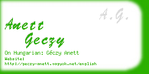 anett geczy business card